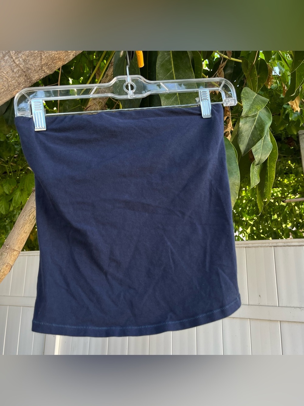SKIMS Cotton Jersey Strapless 
Tube Top in Navy .